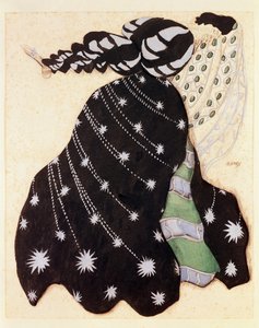 バレエ「レジェンドドジョセフ」の衣装デザイン、1914年（木炭とガッシュ、紙） 作： Leon Bakst
